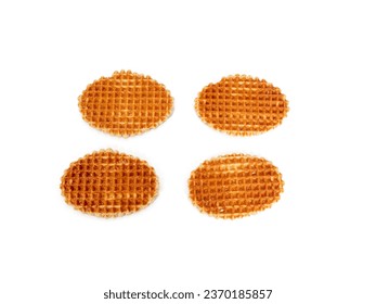 Belgian waffles isolated on white background. Belgian waffles close up. - Shutterstock ID 2370185857