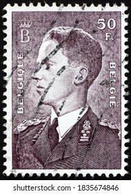 BELGIUM - CIRCA 1958: A Stamp Printed In Belgium Shows King Baudouin, Belgian King, Circa 1958