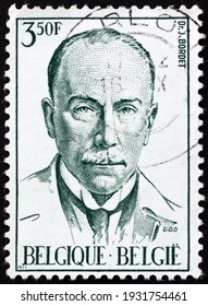 BELGIUM - CIRCA 1971: A Stamp Printed In Belgium Shows Dr. Jules Bordet (1870-1945), Was A Belgian Immunologist And Microbiologist, 1919 Nobel Prize Winner In Physiology Or Medicine, Circa 1971