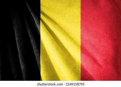 Belgium flag on towel surface illustration with, country symbol