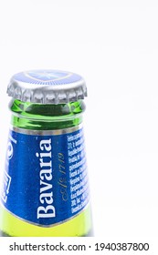 Belgrade, Serbia - 1.1.2021. - Bavaria Beer Bottle Isolated Above White Background.