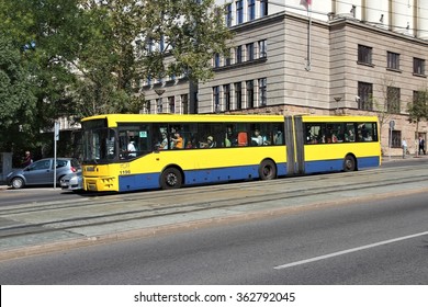 BELGRADE, SERBIA - AUGUST 15, 2012: Commuters Ride A Bus In Belgrade, Serbia. Buses Are Public Transport Backbone In Belgrade. The 1000 Bus Fleet Is Operated By GSP Belgrade.