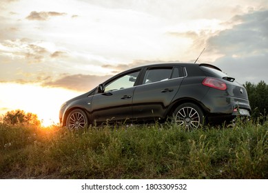 Belgrade, Serbia - August 25 2020 : Fiat Bravo Car On Road With Sunshine Light