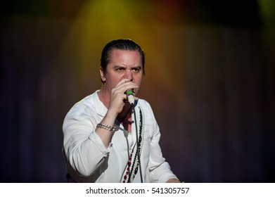 Belgrade, Serbia - June 29th: Singer Mike Patton of American band Faith No More performing on Belgrade Calling festival on June 29th 2012, in Belgrade, Serbia
