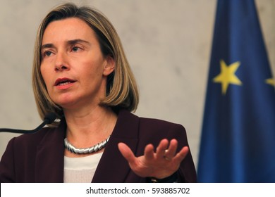 Belgrade, Serbia, March 3. 2017.  EU Foreign Policy Chief Federica Mogherini, Speaks During A Meeting With Serbian Prime Minister In Capital Belgrade