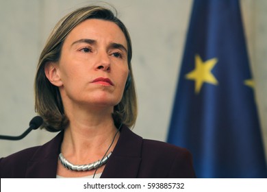 Belgrade, Serbia, March 3. 2017.  EU Foreign Policy Chief Federica Mogherini, Speaks During A Meeting With Serbian Prime Minister In Capital Belgrade