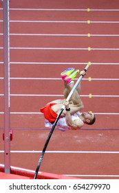 BELGRADE, SERBIA - MARCH 3-5, 2017: Pole Vault, LISEK Piotr, European Athletics Indoor Championships In Belgrade, Serbia