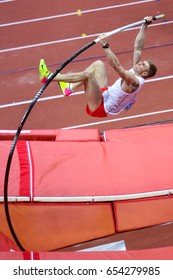 BELGRADE, SERBIA - MARCH 3-5, 2017: Pole Vault, LISEK Piotr, European Athletics Indoor Championships In Belgrade, Serbia