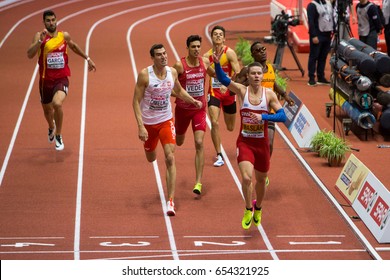 BELGRADE, SERBIA - MARCH 3-5, 2017: Man 400m, MASLAK Pavel, European Athletics Indoor Championships In Belgrade, Serbia