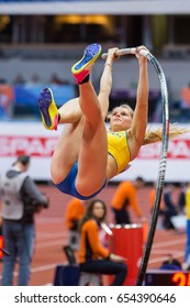 BELGRADE, SERBIA - MARCH 3-5, 2017: Pole Vault Woman, GUNNARSSON Lisa, European Athletics Indoor Championships In Belgrade, Serbia