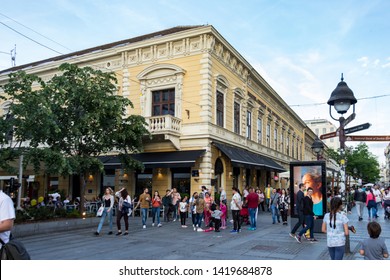 Belgrade, Serbia - May 25, 2019: Knez Mihajlova Street, Main Pedestrian And Shopping Street. Main Tourist Hotspot In The City.