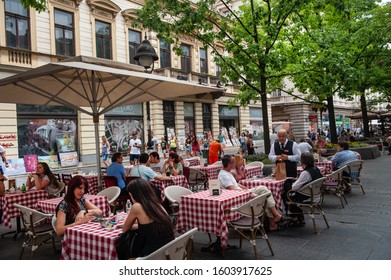 Belgrade, Serbia. May 27th 2019 
Belgrade Cafe Culture In The Serbian Capital