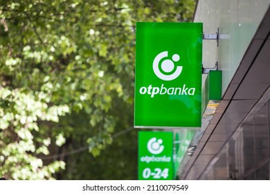 BELGRADE, SERBIA - MAY 30, 2021: OTP Bank (OTP Banka) logo on their main office for Belgrade. OTP Bank Group is one of the largest Hungarian banks, spread accross in Central and Eastern Europe.