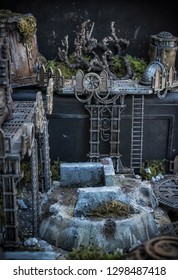 Belgrade, Serbia – May 5th 2018: Necromunda Terrain Details