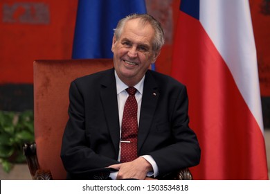 Belgrade, Serbia - September 11. 2019. - Czech President Milos Zeman During Press Conference In Belgrade, Serbia