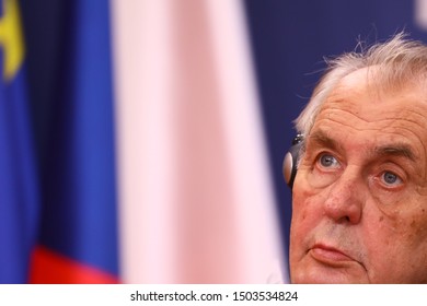 Belgrade, Serbia - September 11. 2019. - Czech President Milos Zeman During Press Conference In Belgrade, Serbia