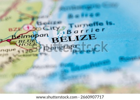 Belize highlighted on a world map.