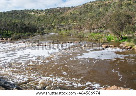 The Bell Rapids landscape where the Avon and Swan River meet in Brigadoon in the Swan Valley region in Western Australia/Rapids: Avon and Swan River/Brigadoon, Swan Valley Region, Western Australia