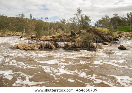 The Bell Rapids landscape where the Avon and Swan River meet in Brigadoon in the Swan Valley region in Western Australia/Bell Rapids: Rushing Landscape/Brigadoon, Swan Valley Region, Western Australia
