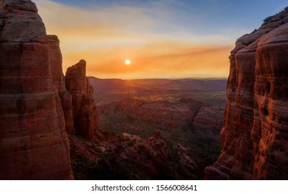 Bell Rock Near Sedona At Sunset