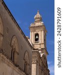 Bell tower in ancient city of mdina, malta, europe