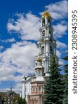 Bell tower in the Holy Trinity Sergius Lavra, built from 1741 to 1770 and 88 meters high, Russia