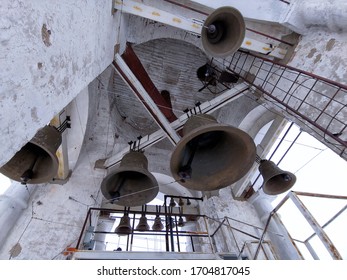 The Bell Tower Interior With The Bells Upward