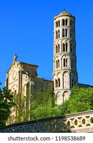 Bell Tower Named Fenestrelle Tower In Uzès, France.