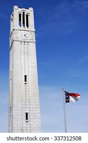 Bell Tower And North Carolina State Flag