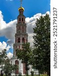 Bell tower of Novodevichy monastery in Moscow, Russia. Years of construction 1686 - 1688