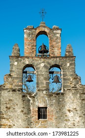 Bell Towers Of The Mission San Francisco De La Espada In San Antonio, Texas