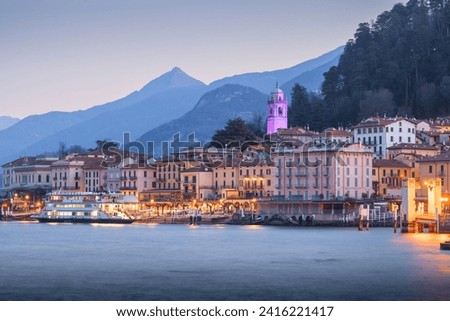 Bellagio, Italy on Lake Como at dawn.