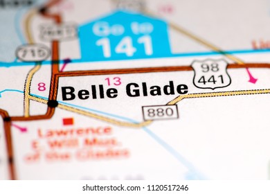 Belle Glade. Florida. USA On A Map