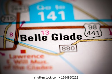 Belle Glade. Florida. USA On A Map