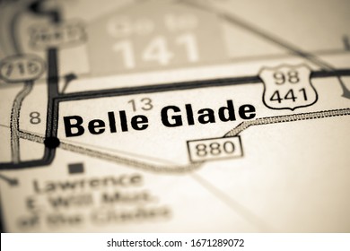 Belle Glade. Florida. USA On A Map