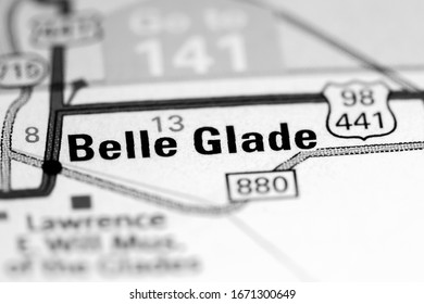 Belle Glade. Florida. USA On A Map