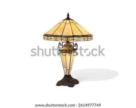 Belle tiffany style table lamp on the white background