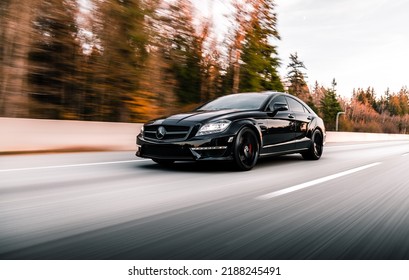 Bellevue, WA, USA
August 1, 2022
Black Mercedes Benz CLS 63 AMG Showing The Drivers Side While Driving On The Street