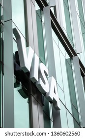 Bellevue, Washington / USA - April 2 2019: Visa Logo Sign At The Office Of The Credit Card Company