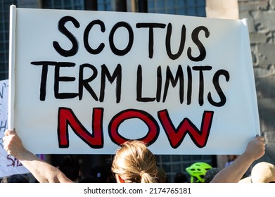 BELLINGHAM, WASHINGTON, USA - June 24, 2022: A Demonstrator Holding A Sign Reading 