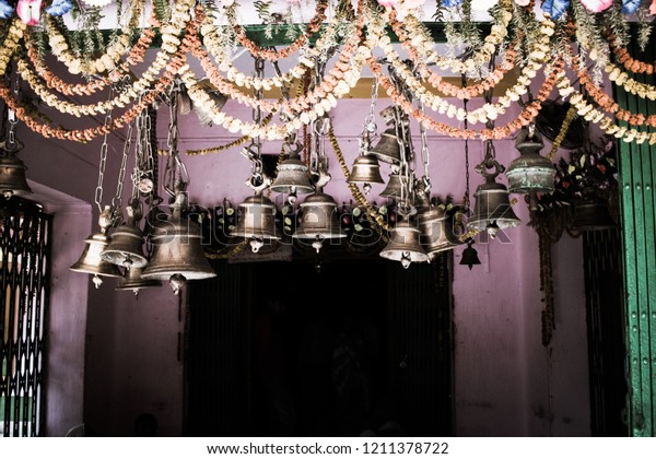 Bells Flowers Entrance Indian Temple Stock Photo Edit Now 1211378722