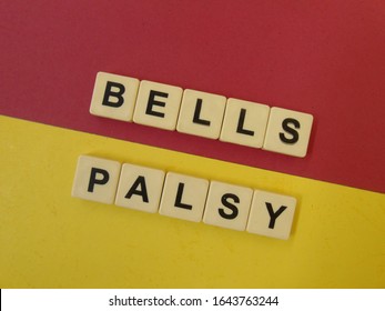 Bells Palsy, Word Cube With Background.