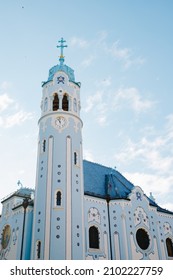 Belltower Of The Blue Church Or Church Of St. Elizabeth Is A Catholic Church Located In The Eastern Part Of The Old Town In Bratislava, Capital Of Slovakia