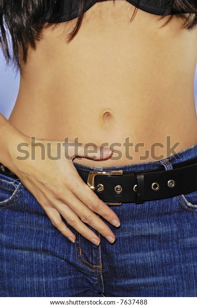 over the belly button jeans