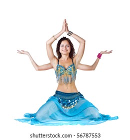 Belly Dancer Girl Sits Like A Shiva