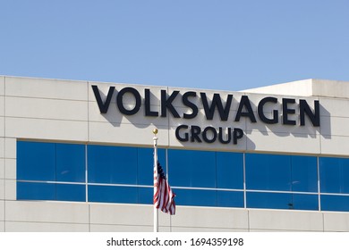 Belmont, CA, USA - Feb 29, 2020: Volkswagen Group of America's Innovation and Engineering Center in Belmont, California.