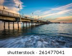 The Belmont Pier at sunset, in Long Beach, California.