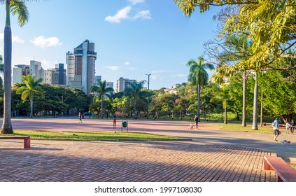 Belo Horizonte - Minas Gerais - Brasil - JUN 19 2021: Partial view of JK square in Sions 