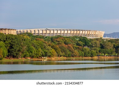 Belo Horizonte, Minas Gerais, Brazil - April 12rd, 2022: Mineirao Stadium, Touristic Attraction, Part of the Pampulha Modern Ensemble (Lagoa da Pampulha)