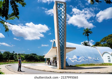 Belo Horizonte,Minas Gerais,Brazil - March 18 2022.The Church of Saint Francis of Assisi (Igreja de Sao Francisco de Assis, commonly known as the Igreja da Pampulha).